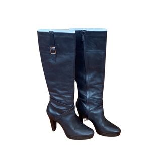 Cole Haan Black Jericho Tall Boots Heeled Boots